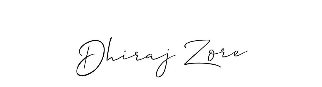 Make a beautiful signature design for name Dhiraj Zore. With this signature (Allison_Script) style, you can create a handwritten signature for free. Dhiraj Zore signature style 2 images and pictures png