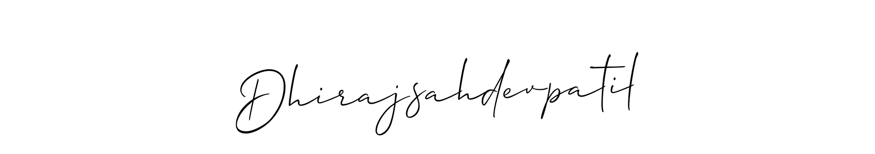Make a beautiful signature design for name Dhirajsahdevpatil. With this signature (Allison_Script) style, you can create a handwritten signature for free. Dhirajsahdevpatil signature style 2 images and pictures png