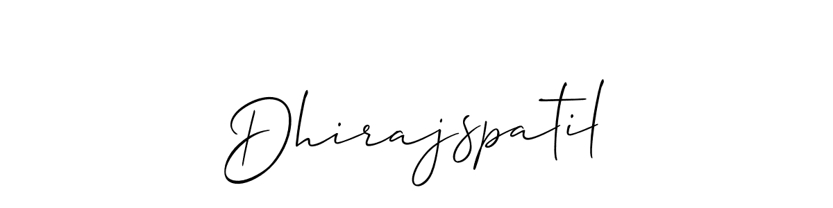 The best way (Allison_Script) to make a short signature is to pick only two or three words in your name. The name Dhirajspatil include a total of six letters. For converting this name. Dhirajspatil signature style 2 images and pictures png