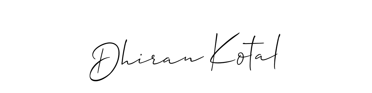 How to make Dhiran Kotal signature? Allison_Script is a professional autograph style. Create handwritten signature for Dhiran Kotal name. Dhiran Kotal signature style 2 images and pictures png