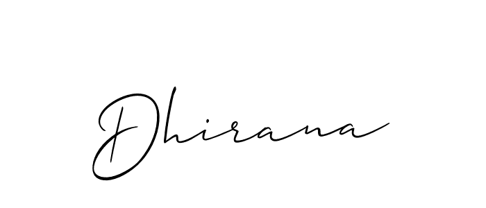 Make a beautiful signature design for name Dhirana. With this signature (Allison_Script) style, you can create a handwritten signature for free. Dhirana signature style 2 images and pictures png