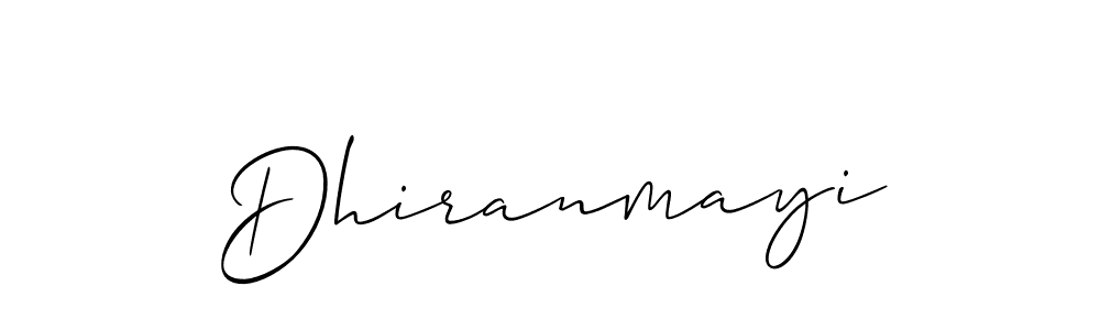 Also we have Dhiranmayi name is the best signature style. Create professional handwritten signature collection using Allison_Script autograph style. Dhiranmayi signature style 2 images and pictures png