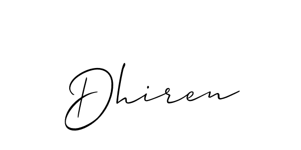 Also You can easily find your signature by using the search form. We will create Dhiren name handwritten signature images for you free of cost using Allison_Script sign style. Dhiren signature style 2 images and pictures png