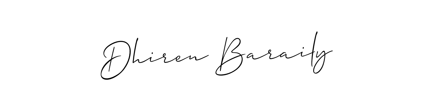 How to make Dhiren Baraily name signature. Use Allison_Script style for creating short signs online. This is the latest handwritten sign. Dhiren Baraily signature style 2 images and pictures png