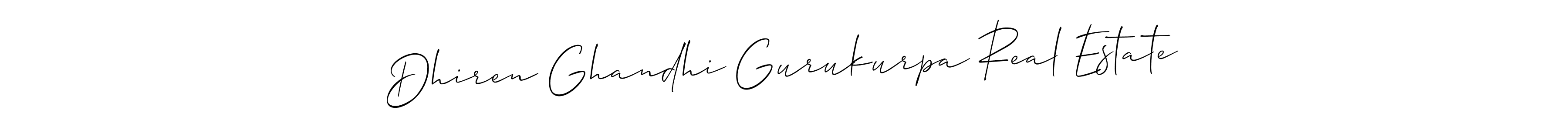 Design your own signature with our free online signature maker. With this signature software, you can create a handwritten (Allison_Script) signature for name Dhiren Ghandhi Gurukurpa Real Estate. Dhiren Ghandhi Gurukurpa Real Estate signature style 2 images and pictures png