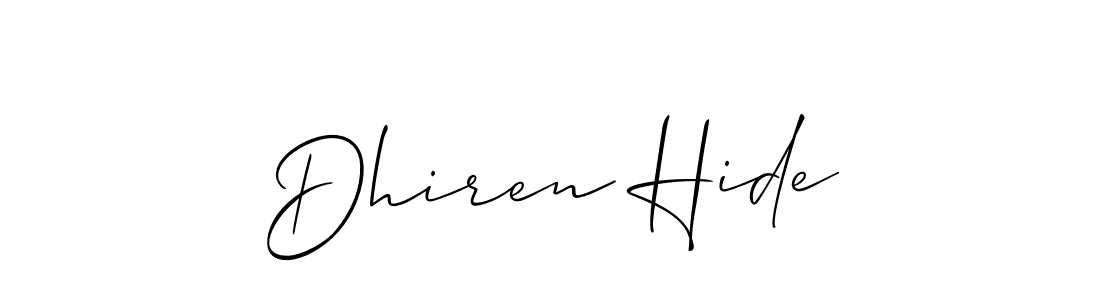 Make a short Dhiren Hide signature style. Manage your documents anywhere anytime using Allison_Script. Create and add eSignatures, submit forms, share and send files easily. Dhiren Hide signature style 2 images and pictures png