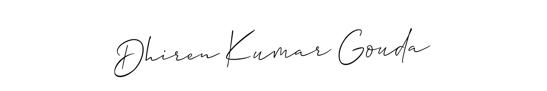 Make a beautiful signature design for name Dhiren Kumar Gouda. With this signature (Allison_Script) style, you can create a handwritten signature for free. Dhiren Kumar Gouda signature style 2 images and pictures png