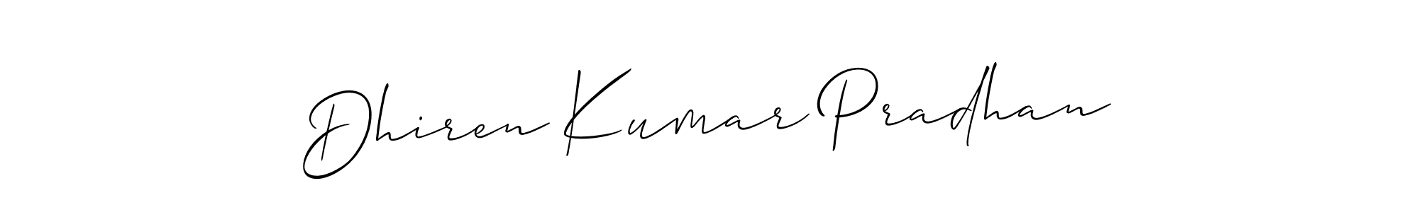 You should practise on your own different ways (Allison_Script) to write your name (Dhiren Kumar Pradhan) in signature. don't let someone else do it for you. Dhiren Kumar Pradhan signature style 2 images and pictures png