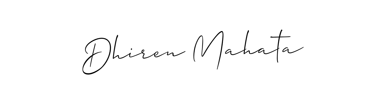 Allison_Script is a professional signature style that is perfect for those who want to add a touch of class to their signature. It is also a great choice for those who want to make their signature more unique. Get Dhiren Mahata name to fancy signature for free. Dhiren Mahata signature style 2 images and pictures png