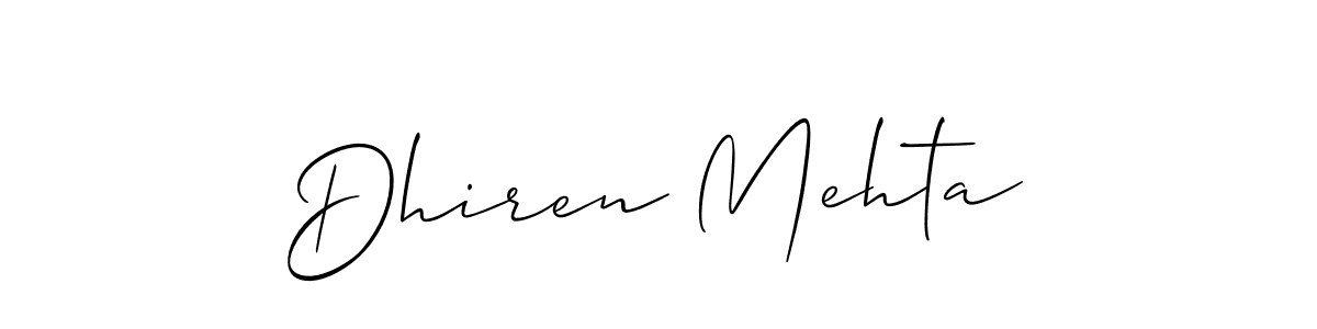 How to make Dhiren Mehta signature? Allison_Script is a professional autograph style. Create handwritten signature for Dhiren Mehta name. Dhiren Mehta signature style 2 images and pictures png