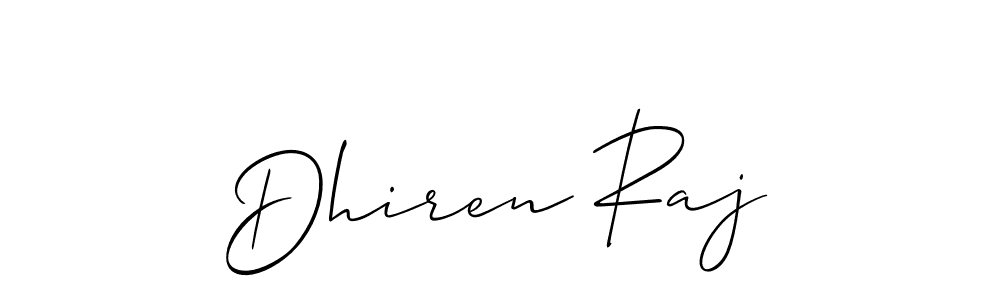 The best way (Allison_Script) to make a short signature is to pick only two or three words in your name. The name Dhiren Raj include a total of six letters. For converting this name. Dhiren Raj signature style 2 images and pictures png
