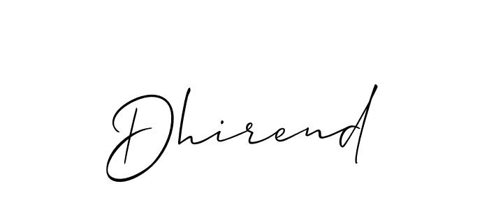 Create a beautiful signature design for name Dhirend. With this signature (Allison_Script) fonts, you can make a handwritten signature for free. Dhirend signature style 2 images and pictures png