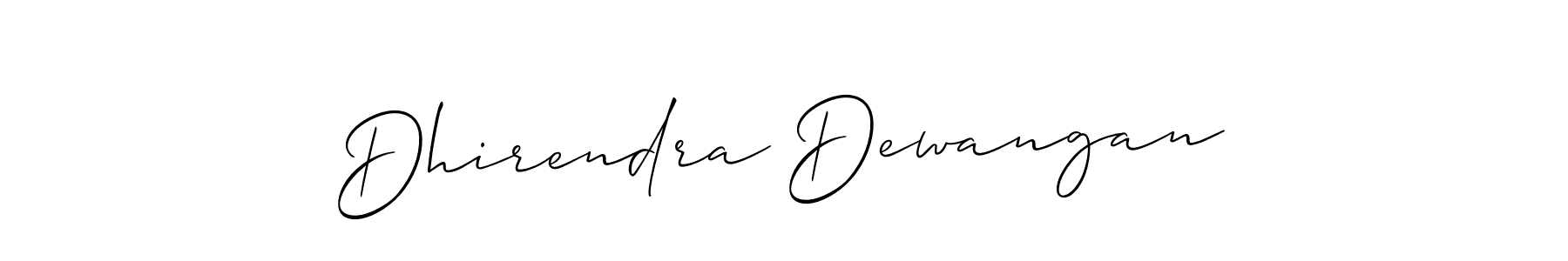 How to make Dhirendra Dewangan name signature. Use Allison_Script style for creating short signs online. This is the latest handwritten sign. Dhirendra Dewangan signature style 2 images and pictures png