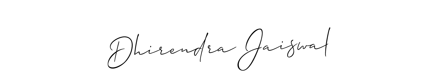 Create a beautiful signature design for name Dhirendra Jaiswal. With this signature (Allison_Script) fonts, you can make a handwritten signature for free. Dhirendra Jaiswal signature style 2 images and pictures png