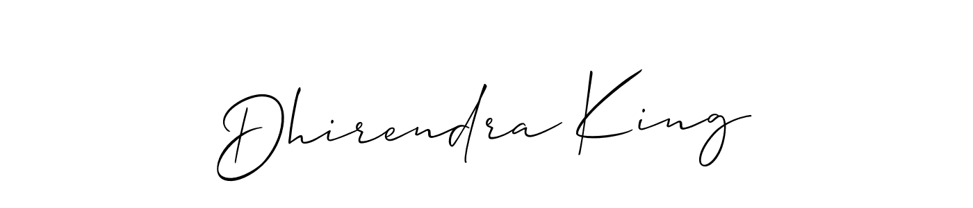 Create a beautiful signature design for name Dhirendra King. With this signature (Allison_Script) fonts, you can make a handwritten signature for free. Dhirendra King signature style 2 images and pictures png