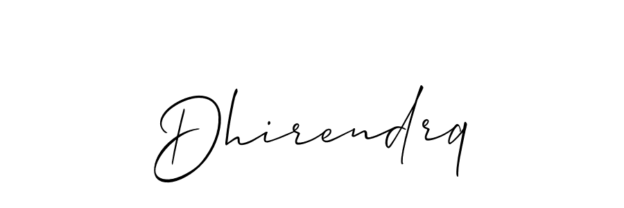 The best way (Allison_Script) to make a short signature is to pick only two or three words in your name. The name Dhirendrq include a total of six letters. For converting this name. Dhirendrq signature style 2 images and pictures png