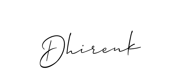 Create a beautiful signature design for name Dhirenk. With this signature (Allison_Script) fonts, you can make a handwritten signature for free. Dhirenk signature style 2 images and pictures png