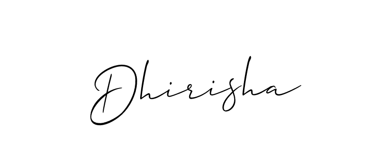 How to make Dhirisha signature? Allison_Script is a professional autograph style. Create handwritten signature for Dhirisha name. Dhirisha signature style 2 images and pictures png