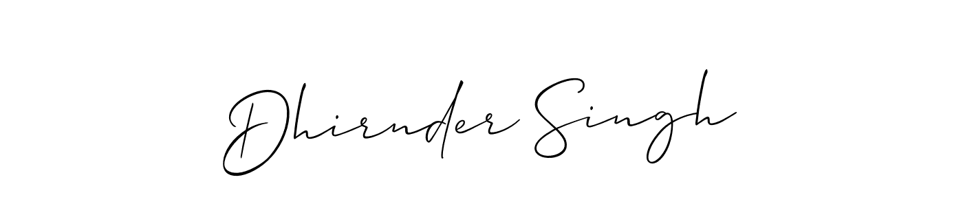Create a beautiful signature design for name Dhirnder Singh. With this signature (Allison_Script) fonts, you can make a handwritten signature for free. Dhirnder Singh signature style 2 images and pictures png
