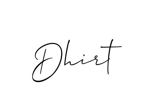 Dhirt stylish signature style. Best Handwritten Sign (Allison_Script) for my name. Handwritten Signature Collection Ideas for my name Dhirt. Dhirt signature style 2 images and pictures png