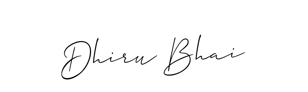 Use a signature maker to create a handwritten signature online. With this signature software, you can design (Allison_Script) your own signature for name Dhiru Bhai. Dhiru Bhai signature style 2 images and pictures png