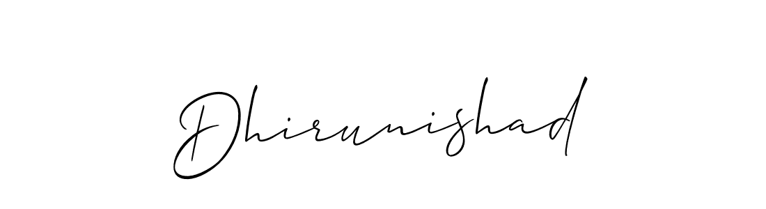 Similarly Allison_Script is the best handwritten signature design. Signature creator online .You can use it as an online autograph creator for name Dhirunishad. Dhirunishad signature style 2 images and pictures png