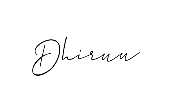 Design your own signature with our free online signature maker. With this signature software, you can create a handwritten (Allison_Script) signature for name Dhiruu. Dhiruu signature style 2 images and pictures png