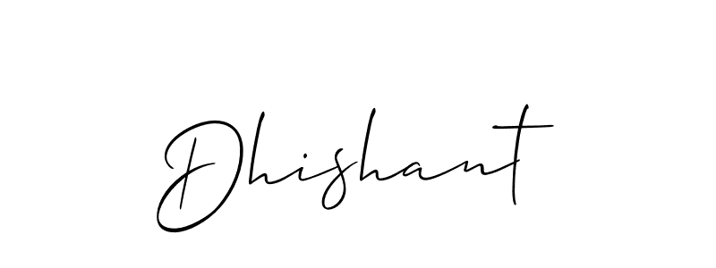 Design your own signature with our free online signature maker. With this signature software, you can create a handwritten (Allison_Script) signature for name Dhishant. Dhishant signature style 2 images and pictures png