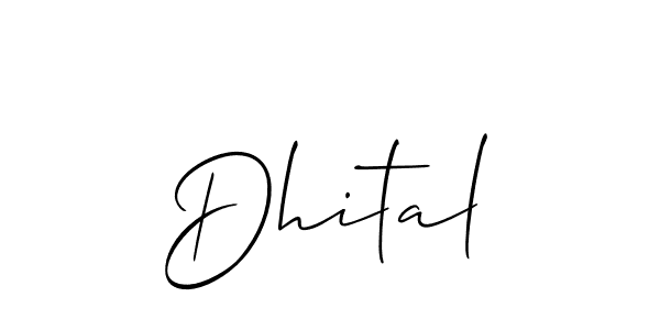 Dhital stylish signature style. Best Handwritten Sign (Allison_Script) for my name. Handwritten Signature Collection Ideas for my name Dhital. Dhital signature style 2 images and pictures png