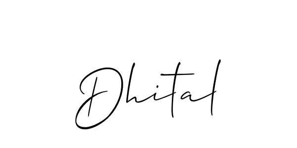 Dhital stylish signature style. Best Handwritten Sign (Allison_Script) for my name. Handwritten Signature Collection Ideas for my name Dhital. Dhital signature style 2 images and pictures png