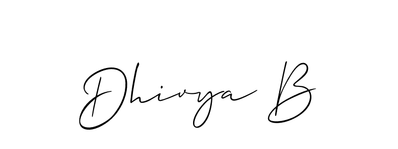 Best and Professional Signature Style for Dhivya B. Allison_Script Best Signature Style Collection. Dhivya B signature style 2 images and pictures png