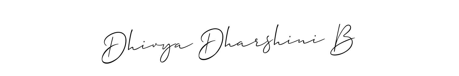 See photos of Dhivya Dharshini B official signature by Spectra . Check more albums & portfolios. Read reviews & check more about Allison_Script font. Dhivya Dharshini B signature style 2 images and pictures png