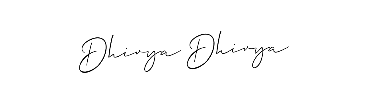 if you are searching for the best signature style for your name Dhivya Dhivya. so please give up your signature search. here we have designed multiple signature styles  using Allison_Script. Dhivya Dhivya signature style 2 images and pictures png
