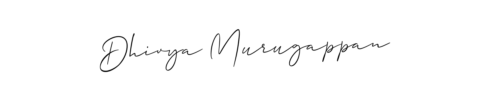 Make a beautiful signature design for name Dhivya Murugappan. With this signature (Allison_Script) style, you can create a handwritten signature for free. Dhivya Murugappan signature style 2 images and pictures png