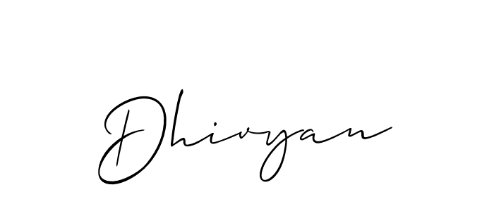 Also we have Dhivyan name is the best signature style. Create professional handwritten signature collection using Allison_Script autograph style. Dhivyan signature style 2 images and pictures png