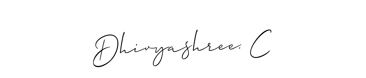 It looks lik you need a new signature style for name Dhivyashree. C. Design unique handwritten (Allison_Script) signature with our free signature maker in just a few clicks. Dhivyashree. C signature style 2 images and pictures png