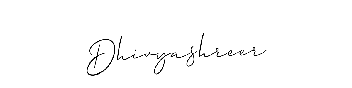 You should practise on your own different ways (Allison_Script) to write your name (Dhivyashreer) in signature. don't let someone else do it for you. Dhivyashreer signature style 2 images and pictures png