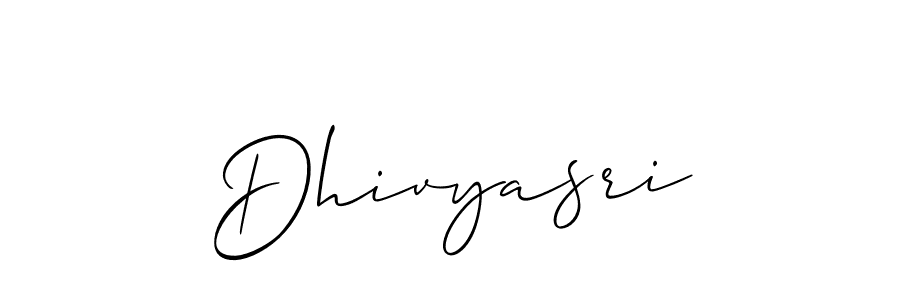 How to make Dhivyasri signature? Allison_Script is a professional autograph style. Create handwritten signature for Dhivyasri name. Dhivyasri signature style 2 images and pictures png