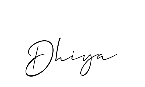 Also we have Dhiya name is the best signature style. Create professional handwritten signature collection using Allison_Script autograph style. Dhiya signature style 2 images and pictures png