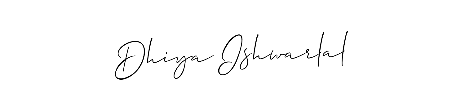 Also we have Dhiya Ishwarlal name is the best signature style. Create professional handwritten signature collection using Allison_Script autograph style. Dhiya Ishwarlal signature style 2 images and pictures png