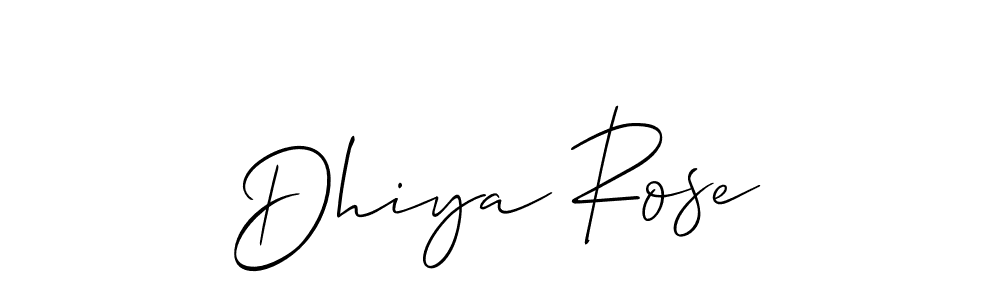 Use a signature maker to create a handwritten signature online. With this signature software, you can design (Allison_Script) your own signature for name Dhiya Rose. Dhiya Rose signature style 2 images and pictures png