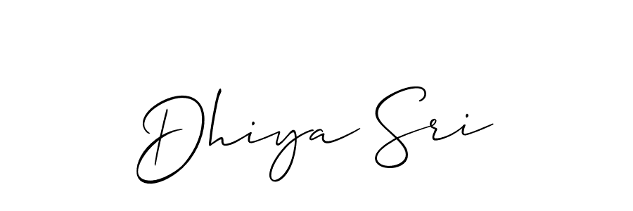 Make a beautiful signature design for name Dhiya Sri. With this signature (Allison_Script) style, you can create a handwritten signature for free. Dhiya Sri signature style 2 images and pictures png