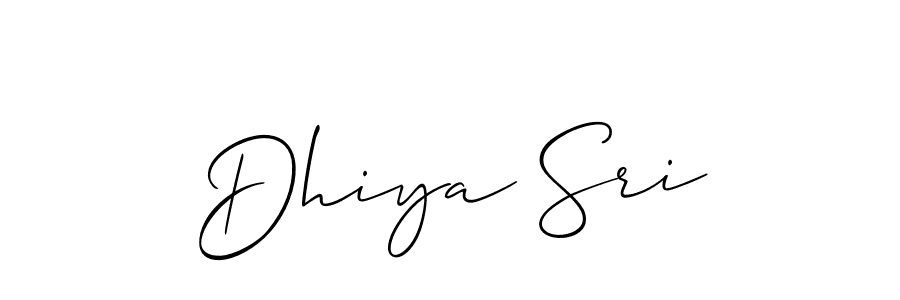 Make a beautiful signature design for name Dhiya Sri. With this signature (Allison_Script) style, you can create a handwritten signature for free. Dhiya Sri signature style 2 images and pictures png