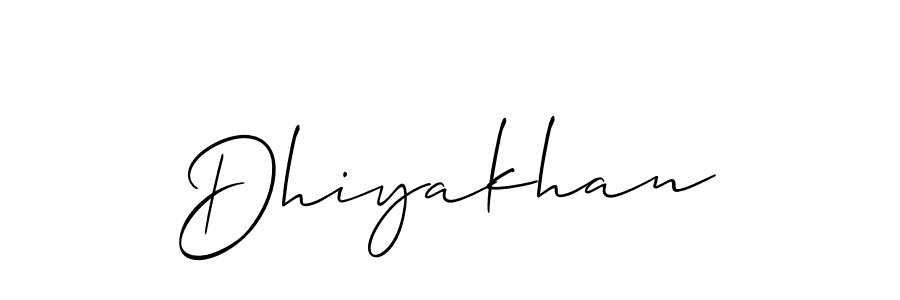 Use a signature maker to create a handwritten signature online. With this signature software, you can design (Allison_Script) your own signature for name Dhiyakhan. Dhiyakhan signature style 2 images and pictures png