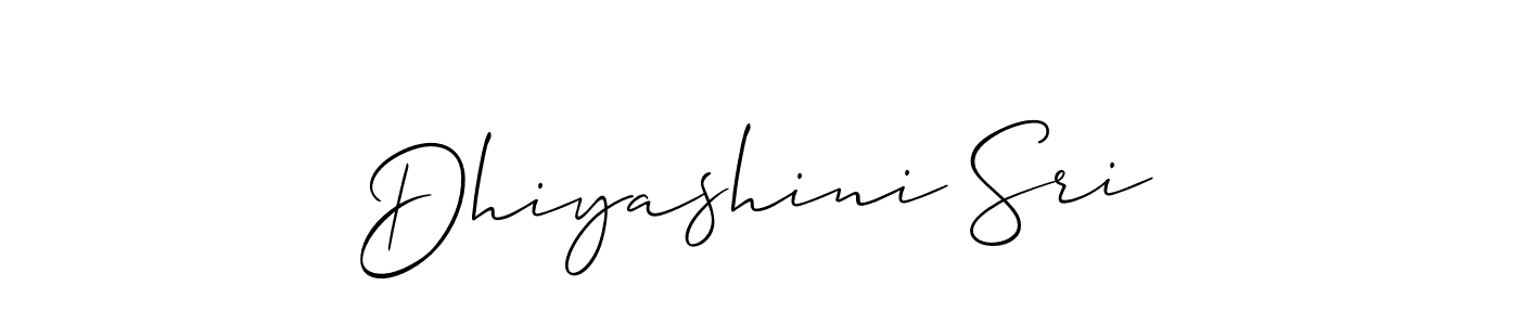 How to make Dhiyashini Sri name signature. Use Allison_Script style for creating short signs online. This is the latest handwritten sign. Dhiyashini Sri signature style 2 images and pictures png