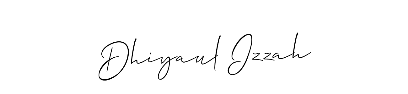 You should practise on your own different ways (Allison_Script) to write your name (Dhiyaul Izzah) in signature. don't let someone else do it for you. Dhiyaul Izzah signature style 2 images and pictures png