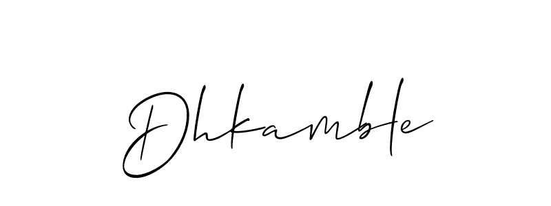 Allison_Script is a professional signature style that is perfect for those who want to add a touch of class to their signature. It is also a great choice for those who want to make their signature more unique. Get Dhkamble name to fancy signature for free. Dhkamble signature style 2 images and pictures png