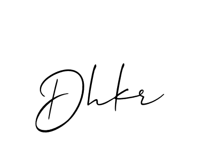 if you are searching for the best signature style for your name Dhkr. so please give up your signature search. here we have designed multiple signature styles  using Allison_Script. Dhkr signature style 2 images and pictures png
