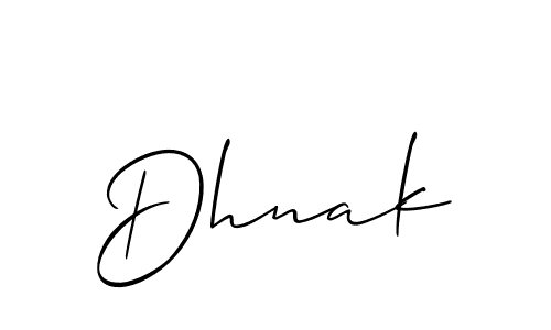 How to Draw Dhnak signature style? Allison_Script is a latest design signature styles for name Dhnak. Dhnak signature style 2 images and pictures png