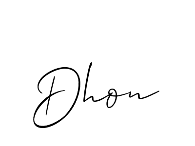 Make a beautiful signature design for name Dhon. With this signature (Allison_Script) style, you can create a handwritten signature for free. Dhon signature style 2 images and pictures png